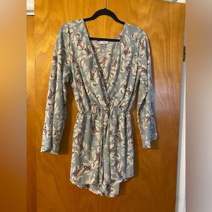 Long sleeve floral romper